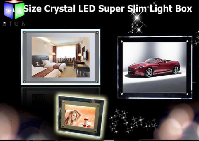 Kundenspezifischer Leuchtkasten-von hinten beleuchtete Acrylblatt-Wand-Montage des Menü-dünner Kristall-LED