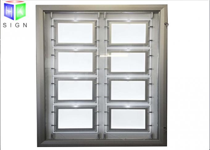 Leuchtkasten-Immobilienmakler-Fenster-Display-Units des Foto-Rahmen-Kristall-LED belichtet