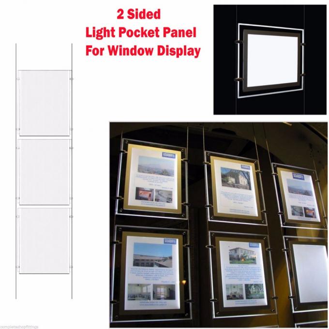 Hängende Leuchtkasten-Plakat-Rahmen-Reisebüro-Fenster-Anzeigen A4 Kristall-LED