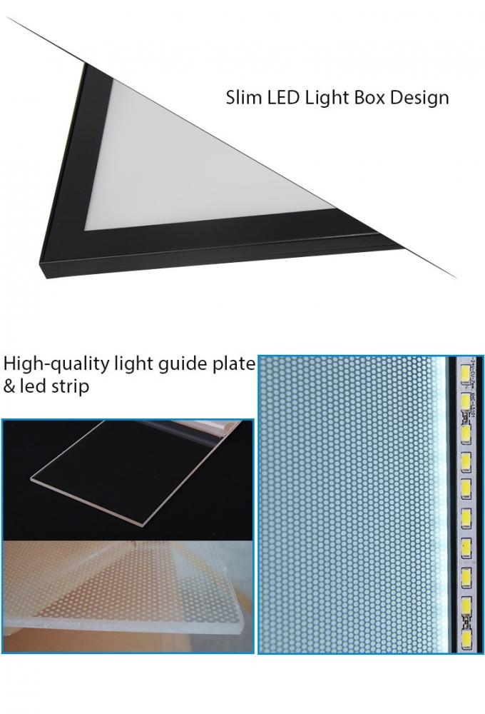 Werbungs-Leuchtkasten-Wand-magnetisches Foto-acrylsauerfeld Millimeters LED des Super Slim 15