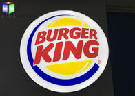 Beleuchteter Kasten Burger Kings im Freien unterzeichnet von hinten beleuchtete, runde Lightbox-Zeichen im Freien